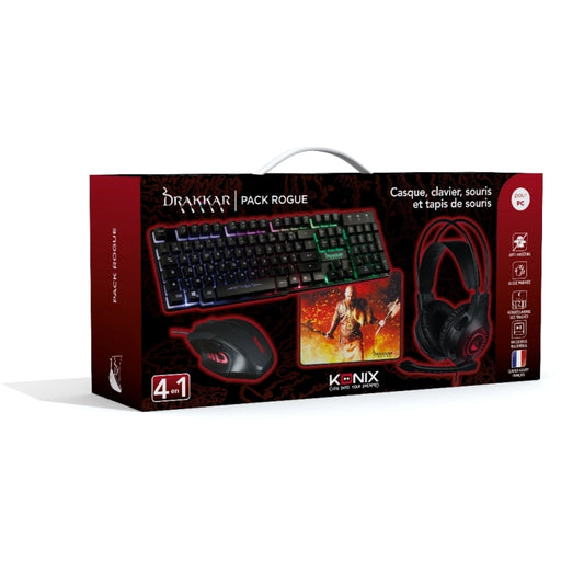 Konix - Pack Gaming Rogue – Clavier, Souris et Tapis de Souris