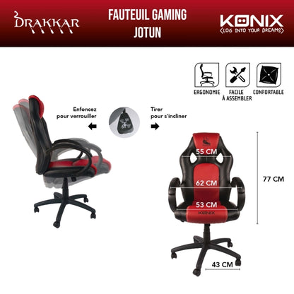 Photo des caractéristiques du fauteuil gaming Jotun Drakkar de Konix
